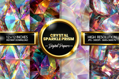 Crystal Sparkle Prism Digital Papers - 04 variations Product Image 1