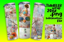 Christmas in July Snowman Tumbler Wrap 20oz Winter Joy Product Image 1