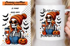 Funny Coffee Skeleton saying Sublimation PNG. Product Image 1