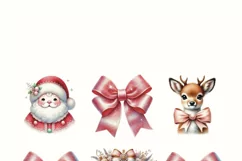 Coquette Christmas Bow PNG, Pink and Preppy Christmas Design Product Image 3