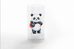 Cute Panda with Backpack Holding a Pencil Watercolor PNG Product Image 3