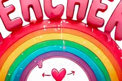 Teacher Rainbow PNG, Digital Art Download, Teacher Gift Idea Product Image 5