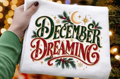 December Dreaming PNG - Vintage Christmas Crescent Moon Product Image 1