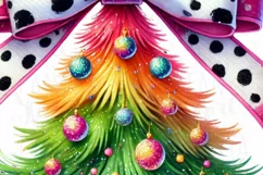 Watercolor Coquette Christmas Tree PNG | Aesthetic Product Image 5