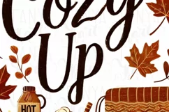 Cozy Up in Retro Fall Vibes, Sublimation PNG for Shirt Desig Product Image 5