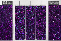 Purple Glitter Tumbler Wrap| Tumbler Sublimation Product Image 1