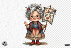 Whimsical Patriotic Grandma Clipart Product Image 1