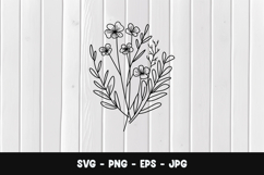 Botanical Stem Outline SVG PNG Product Image 1