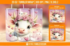 Highland Cow Tumbler Wrap Designs, Sublimation Wrap Product Image 1