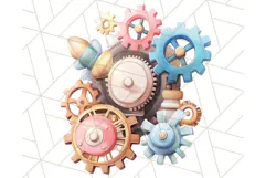 Vintage Steampunk Forest Animal PNG Clipart for Sublimation Product Image 5