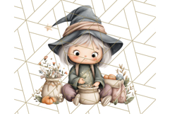 Spooky Little Witches Halloween Clipart PNG Product Image 5