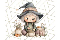 Spooky Little Witches Halloween Clipart PNG Product Image 5