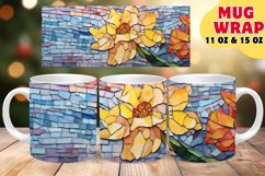 STAINED GLASS NATURE SUBLIMATION 11OZ 15OZ MUG WRAP Product Image 1