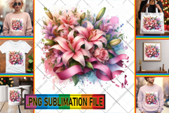 Cheerful TSHIRT Art Magic PNG, Flowers Product Image 1