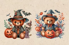 Watercolor Halloween Spooky Bear PNG sublimation Product Image 3