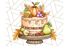 Fall Cake Clipart PNG, Autumn Cakes With Pumpkins Product Image 5