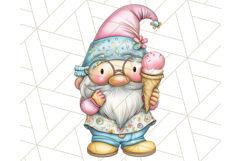 Ice Cream Gnome Clipart PNG Summer Dessert Art, Summer Gnome Product Image 5