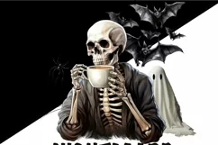 Nightmare Before Coffee PNG, Spooky Season Halloween Product Image 3