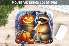 Watercolor Raccoon Mouse Pad Sublimation - Animal PNG Product Image 1