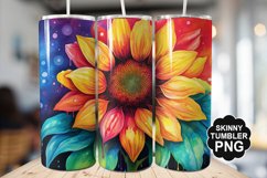 Rainbow Sunflower Tumbler - Sublimation Tumbler Design Product Image 1