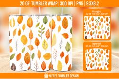 Autumn Flower Tumbler Wrap Designs, Sublimation Wrap Product Image 1