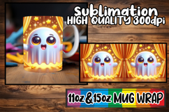 Cozy moments sublimation print wrap, 3D Cute Ghost Product Image 1