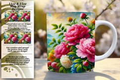 Artistic 11oz Mug Wrap Png Template , Flower Product Image 1