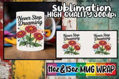 Uplifting days 11oz 15oz sublimation wrap, Flowers Quote Product Image 1