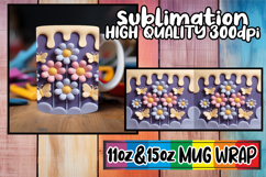 Radiant mornings sublimation mug wrap, 3D Flowers Product Image 1