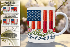 Eye-Catching 15oz Mug Wrap Png Template , Patriotic Product Image 1