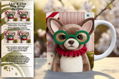 Sublime 11oz Mug Wrap Png Template , Holiday Pets Product Image 1