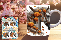 Happy 15oz Mug Wrap Png Template , Horse Product Image 1