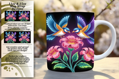 Glamorous 15oz Mug Wrap Png Template , Birds Product Image 1
