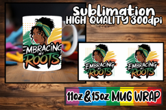 Loving memories sublimation mug wrap, Black Woman Product Image 1