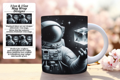 Stylish 11oz Mug Wrap Png Artwork , Astronaut Product Image 1