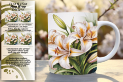 Sophisticated 15oz Mug Wrap Png Design , Flowers Product Image 1