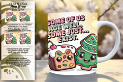 Modern 11oz Mug Wrap Png Template , Kawaii Food Product Image 1