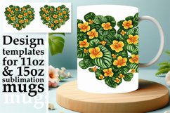 Spring Heart Flower Mug Wrap for Sublimation Product Image 1