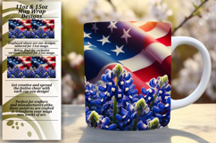 Beautiful 15oz Mug Wrap Png Design , USA Flag Product Image 1