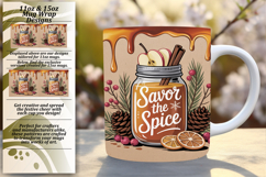 Radiant 15oz Mug Wrap Png Artwork , Holiday Product Image 1