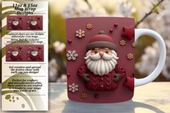 Winter 3D Santa Claus Mug Wrap Sublimation Christmas 11oz Product Image 1
