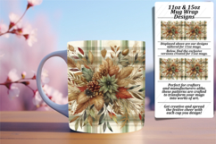 Cute 15oz Mug Wrap Png Artwork , Autumn Flower Product Image 1