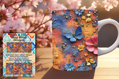 TRENDY 11oz Mug Wrap PNG Template , 3D Flower Product Image 1