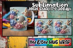 Serene thoughts 11oz 15oz sublimation wrap, 3D Heart Product Image 1