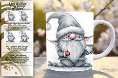 Watercolor Holiday Gnome Mug 11oz/15oz Sublimation Design Product Image 1