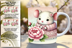 Charming 11oz Mug Wrap Png Design , Cute Animals Product Image 1