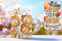 Stylish 11oz Mug Wrap Png Design , 3D Flower Product Image 1