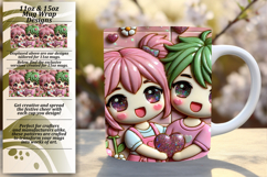 FASHIONABLE PNG for 15oz Mug Wrap , 3D Characters Product Image 1