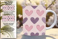 Lovely 15oz Mug Wrap Png Artwork , Heart Product Image 1