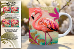 Chic 15oz Mug Wrap Png Template , Flamingo Product Image 1